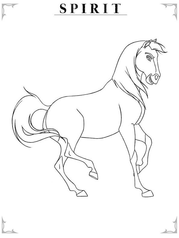 coloriage spirit fait le beau